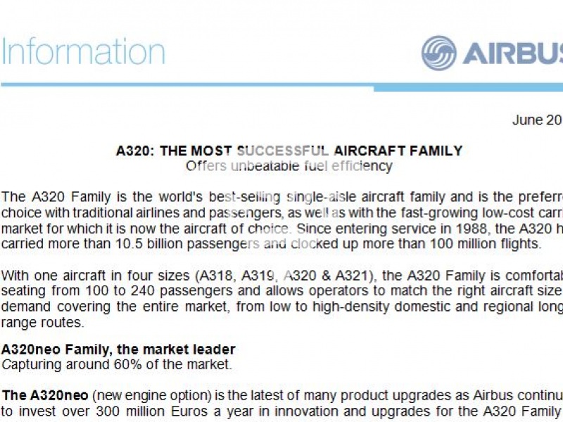 A320: The most successful aircraft family