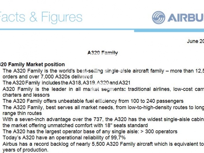 A320 Family: Facts & figures