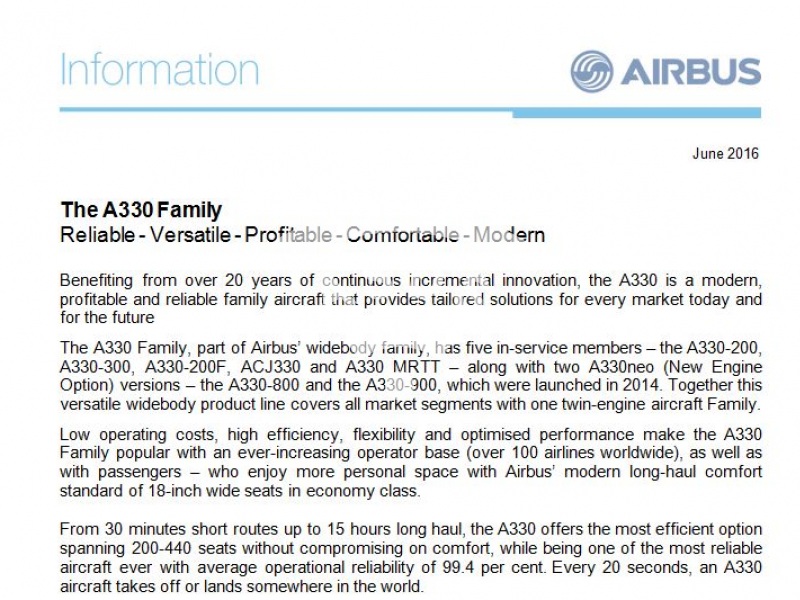 The A330 Family