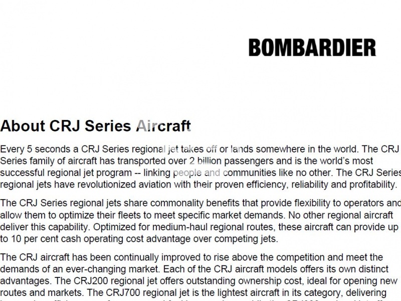About CRJ Series Aircraft