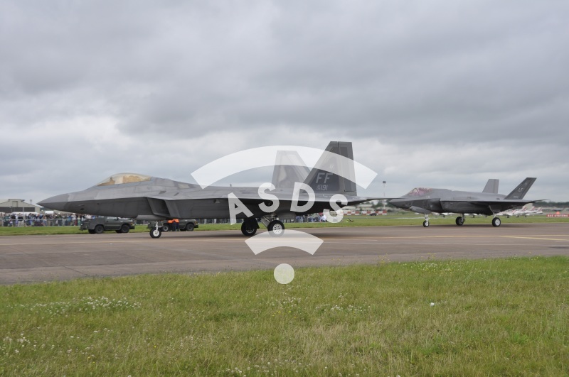 F-22 and F-35 at Fairford AFB