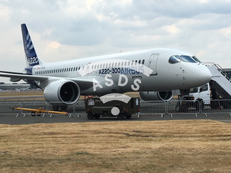 Airbus A220 at Farnborough 2018