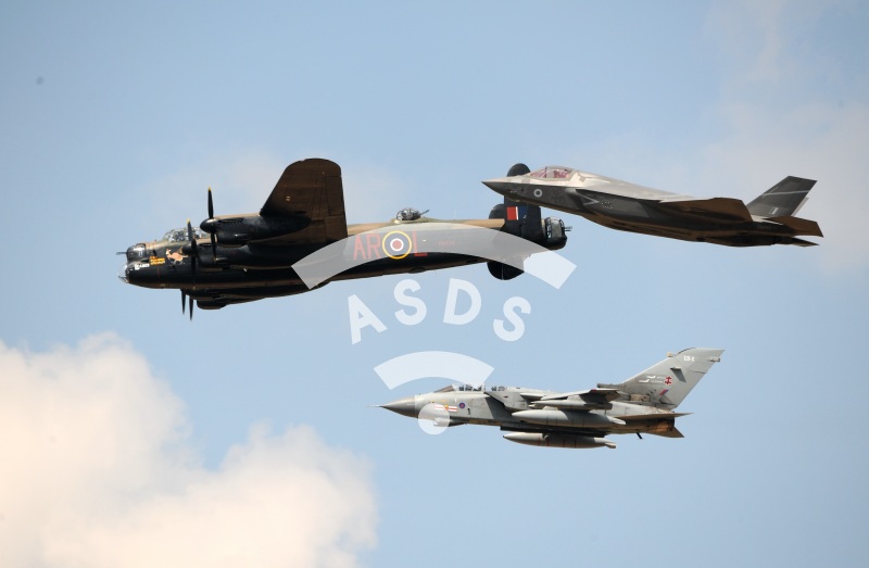 AVRO Lancaster with Tornado and F-35 at Royal Air Tattoo 2018