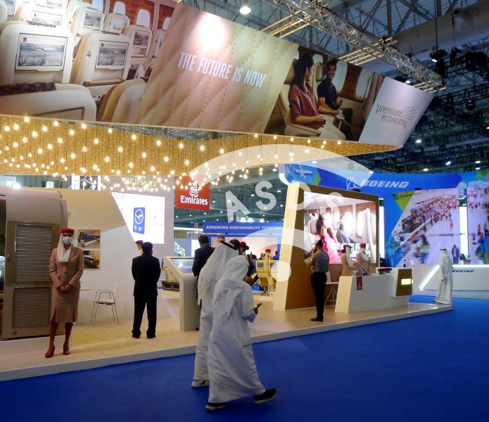 Emirates booth at Dubai Airshow 2021