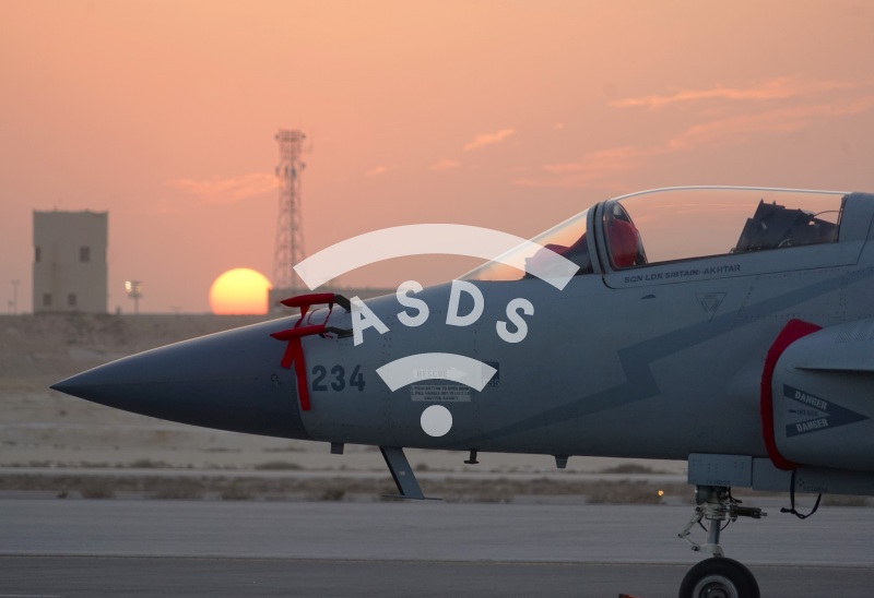 JF-17 sunset in Bahrain