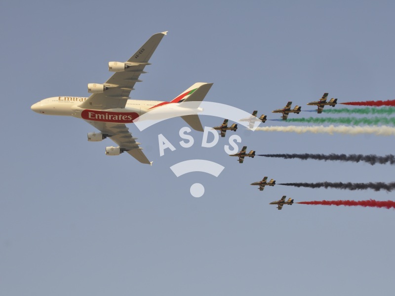 A380 and Al Fursan at Dubai Airshow 2013