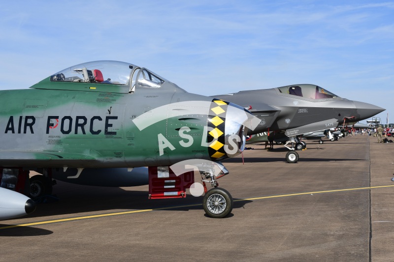 F-35 with F-86 Sabre at RIAT 2022